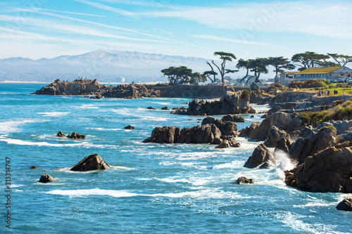 Scenic Monterey coast, beautiful California coastline, Pacific Grove, Monterey, California, USA photo