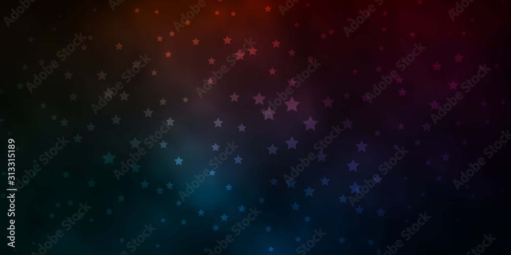 Dark Blue, Red vector layout with bright stars. Blur decorative design in simple style with stars. Pattern for websites, landing pages.