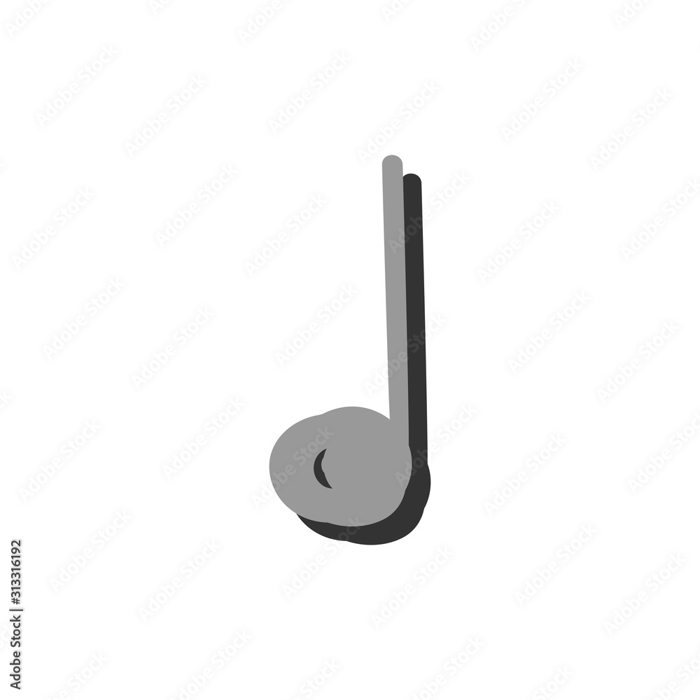 Music icon doodle, hand drawn musical note