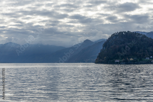 Beautiful landscape on Lake Como in December time