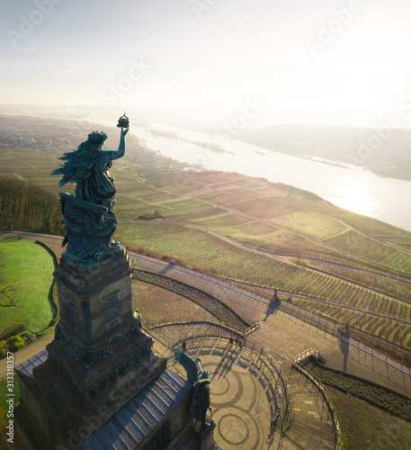 Niederwalddenkmal at Sunrise in Rheingau, Germany photo