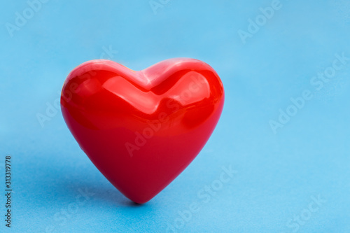 Heart on a blue paper background