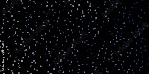 Dark BLUE vector texture with beautiful stars. Shining colorful illustration with small and big stars. Pattern for wrapping gifts.
