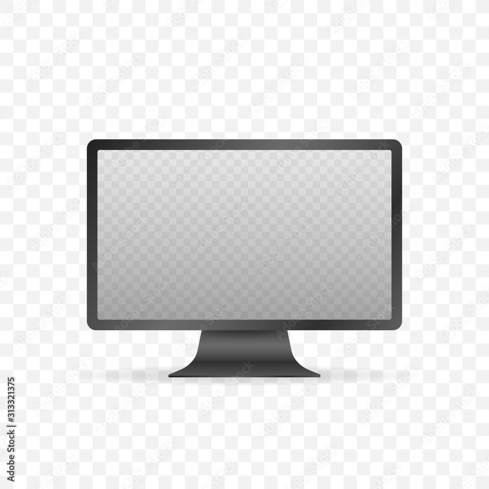 Computer display isolated in realistic design on white background. Vector stock illustration. Computer display isolated in realistic design on white background. Vector stock illustration.