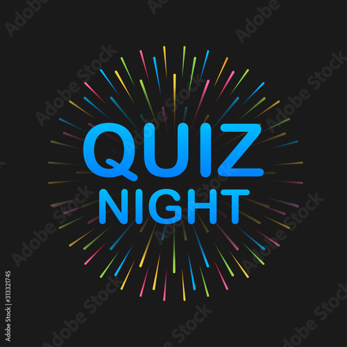 Quiz night. Firework explosion. Vector stock illustration.