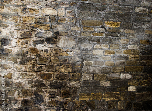 Old astle stone wall texture background photo
