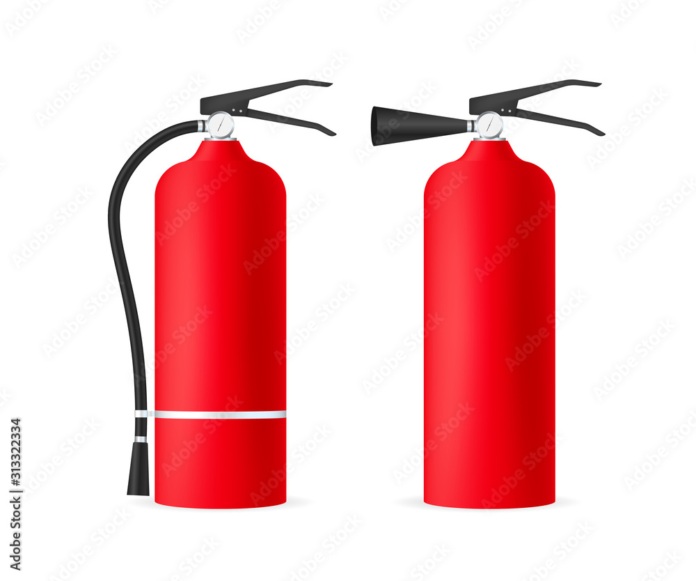 Obraz premium Set Fire extinguisher protection isolated. Vector stock illustration.