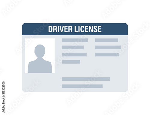 Man driver license plastic card template. Id card. Vector stock illustration.