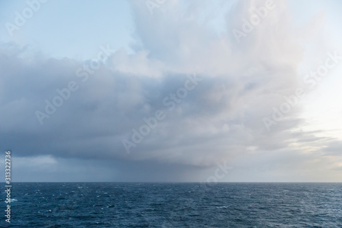 Dark storm clouds over the sea