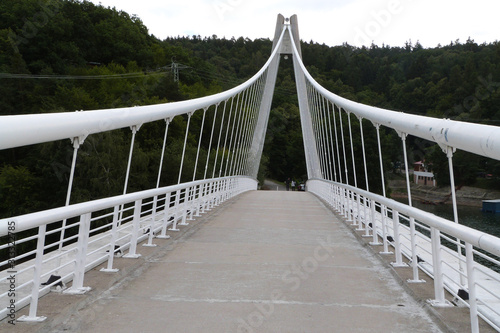 White suspended bridge, Vranov nad Dyji, Czech Republic