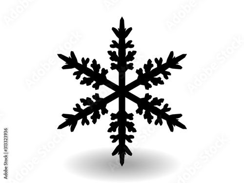 snowflake winter of black isolated silhouette on white background. christmas snowflakes collection free vector.