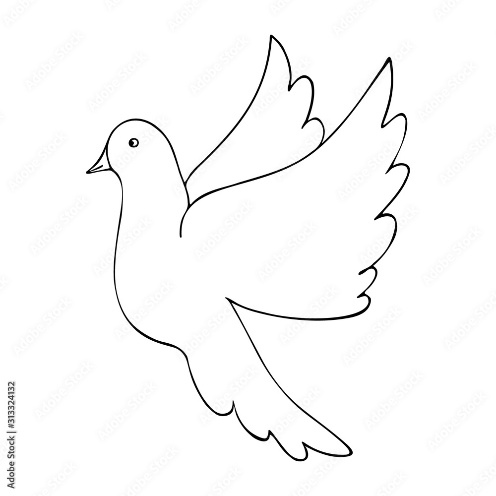 Dove In Flight Bird Flaps Its Wings The Dove Is A Symbol Of Peace dove-in-flight-bird-flaps-its-wings-the-dove-is-a-symbol-of-peace