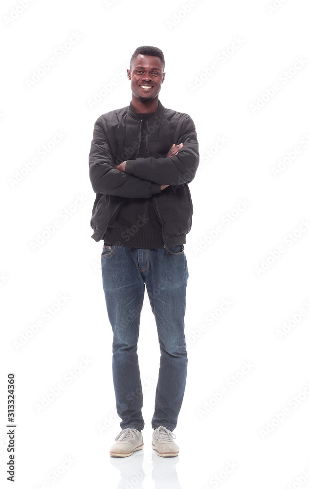 young man in casual autumn clothes. isolated on white young man in casual autumn clothes. isolated on white