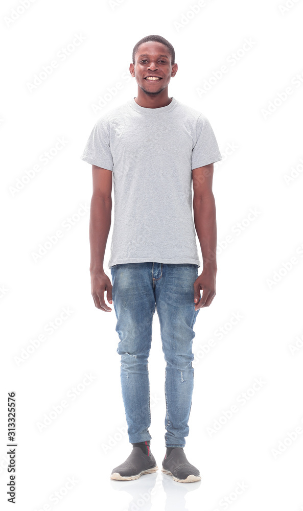 casual guy in jeans and white t-shirt casual guy in jeans and white t-shirt