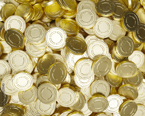 Massive Disorderly Pile of Unlabelled Pure Gold Film Reel Cans
