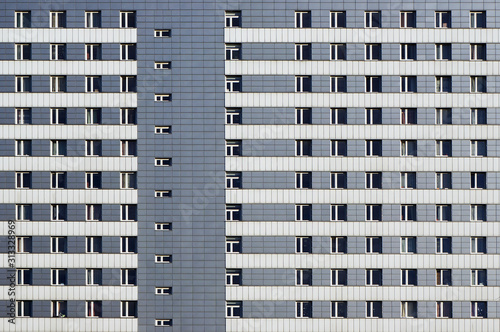 Facade of modern apartment building.