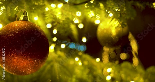 Christmas Tree with Decations and Garland.