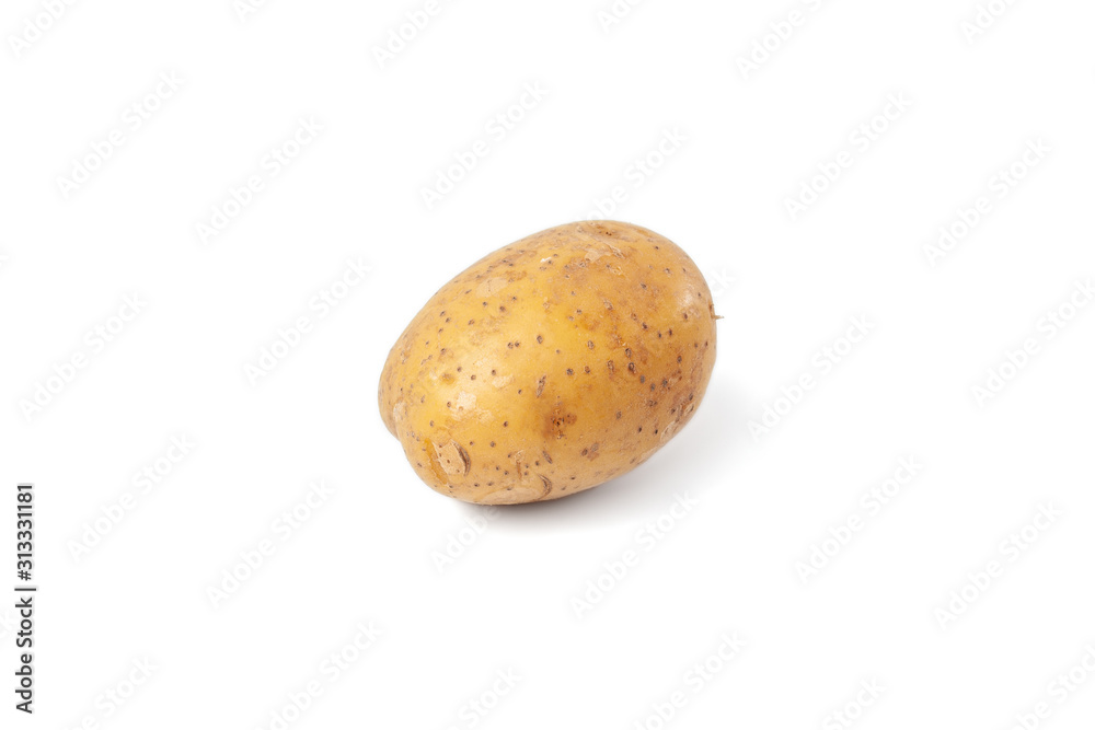 boiled potatoes on a white background and isolated boiled potatoes on a white background and isolated