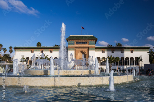 The Mohammed V Square with fountain in Casablanca Morocco