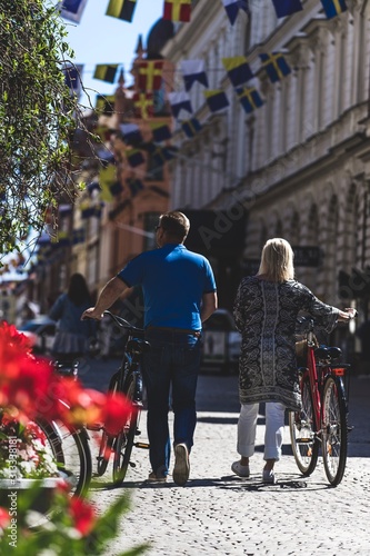 cyclists on the street