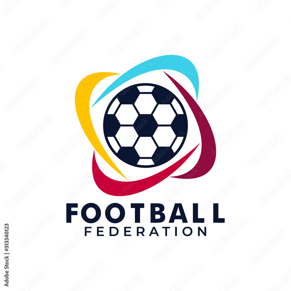 Obraz premium Football badge logo template design, soccer team, vector illustration