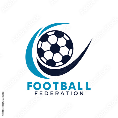 Football badge logo template design, soccer team, vector illustration