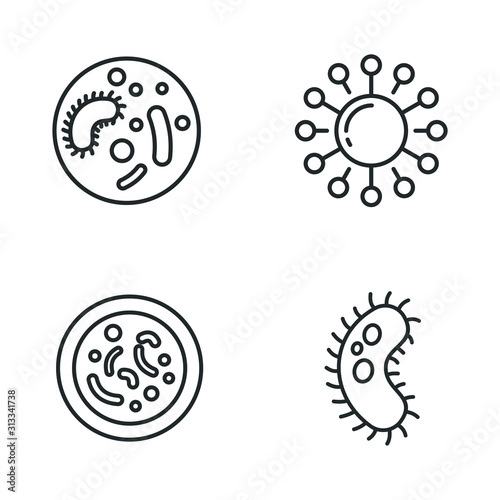 Bacteria icon template color editable. Bacteria virus symbol vector sign isolated on white background illustration for graphic and web design.