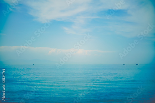 Summer blue sea and blue sky. I want to go on an adventure.