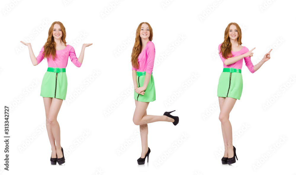 Woman isolated on the white background