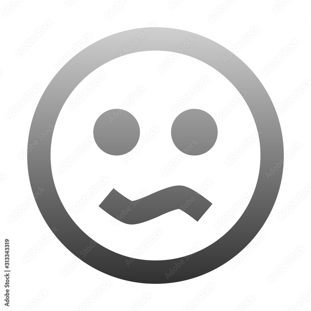 Smiley - bored - gray outline theme - vector Smiley - bored - gray outline theme - vector