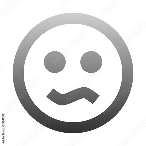 Smiley - bored - gray outline theme - vector