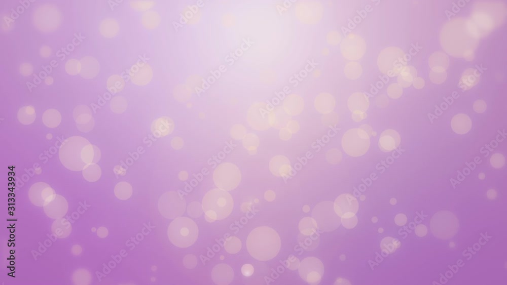 Animated dreamy purple background with floating light bubble particles.