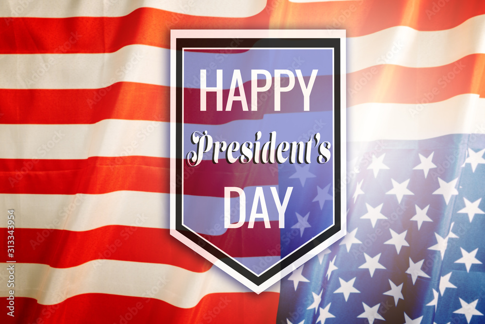 Presidents day celebrate on america flag background