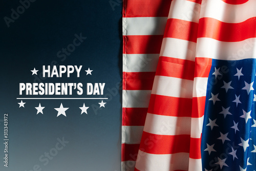 Presidents day celebrate on america flag background photo