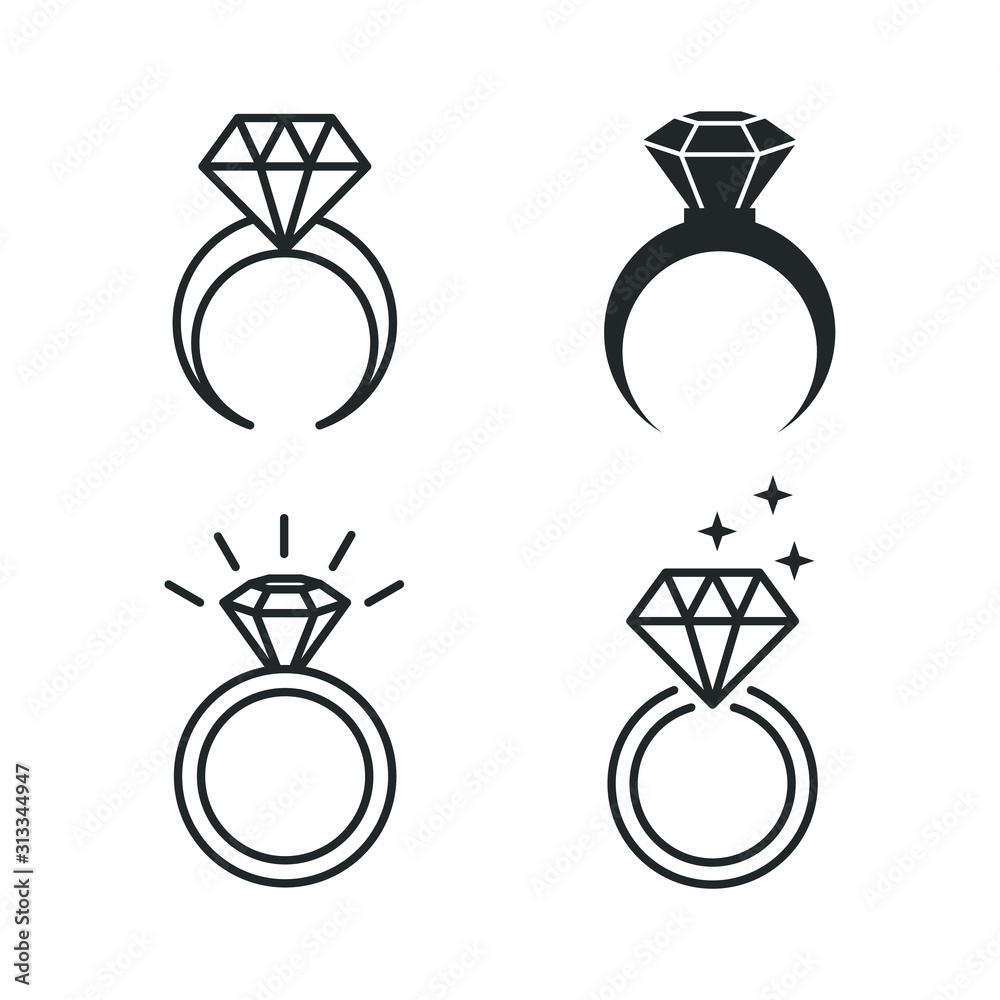 Ring With Diamond icon template color editable. engagement and wedding ring  symbol vector sign isolated on white background illustration for graphic  and web design. Stock-vektor | Adobe Stock