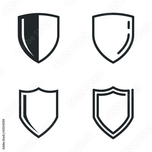 Shield icon template color editable. Shield symbol vector sign isolated on white background illustration for graphic and web design.