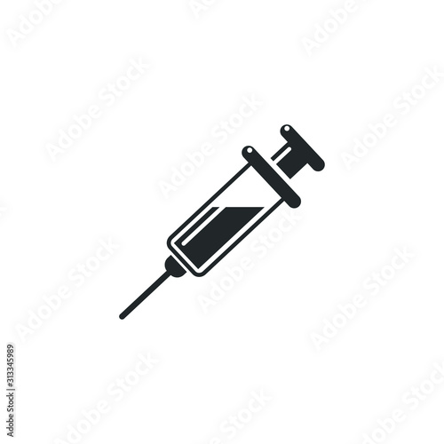 Injections and medicines Vaccine and syringe icon template color editable. Medical,medicine symbol vector sign isolated on white background illustration for graphic and web design.