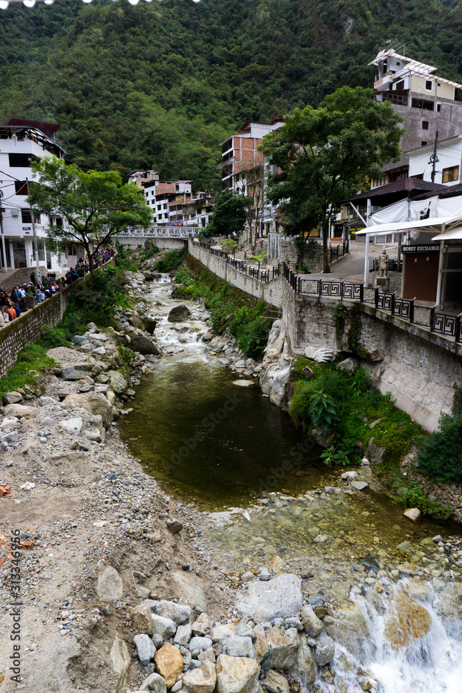 Fototapeta premium Aguas Calientes town in Cusco Peru 