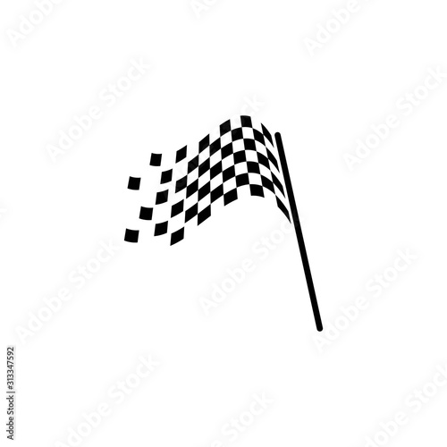 Race flag icon, simple design race flag logo