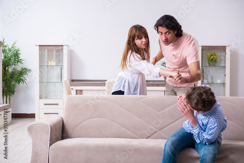 Family conflict with husband and wife and child