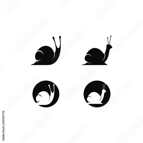 snail logo template vector icon illustration