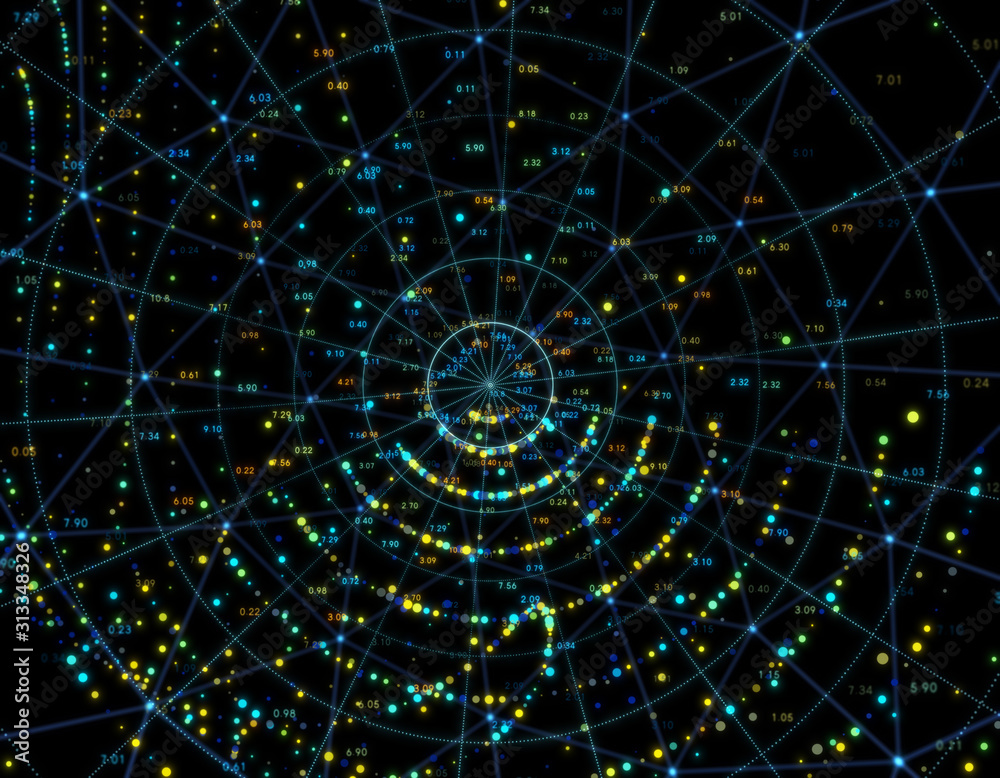 Obraz premium Technology Earth Information Transmission, Big Data Technology and Global Communications
