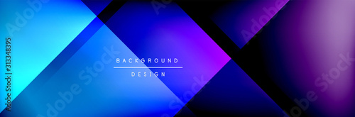 Abstract background - squares and lines composition created with lights and shadows. Technology or business digital template