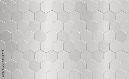 Fototapeta Naklejka Na Ścianę i Meble -  Abstract hexagon pattern gray background. Vector illustration.