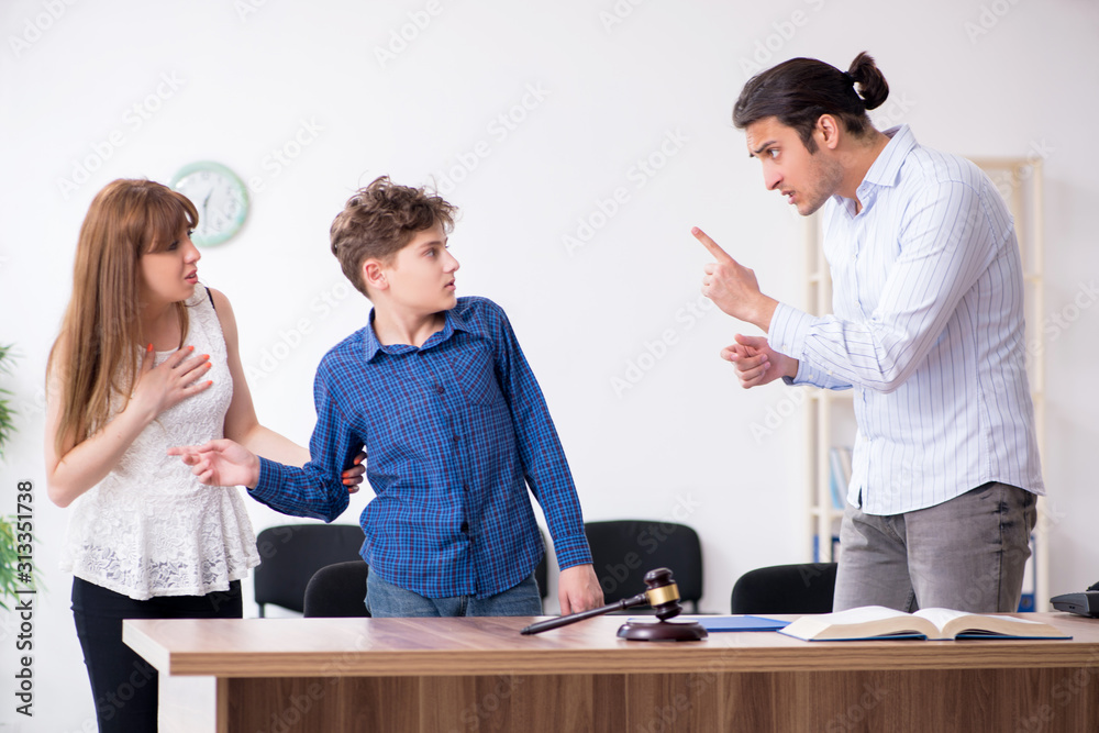 Fototapeta premium Divorcing family trying to divide child custody