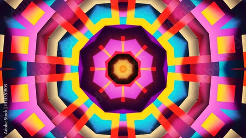Kaleidoscope Mandala Art Design Abstract Background Loop