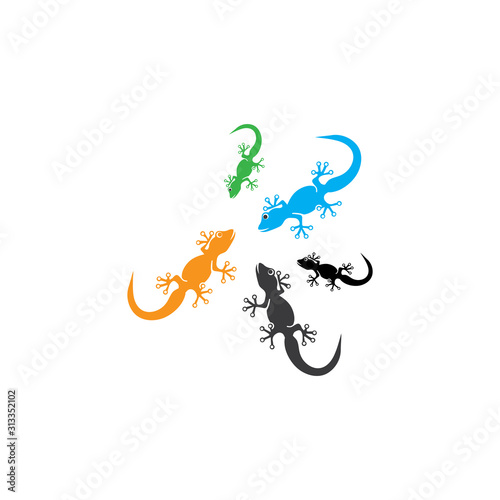 Lizard Chameleon Gecko animall logo and symbol vector illustration