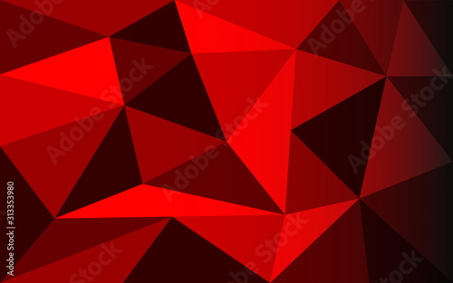 Abstract red and dark tone polygon background.