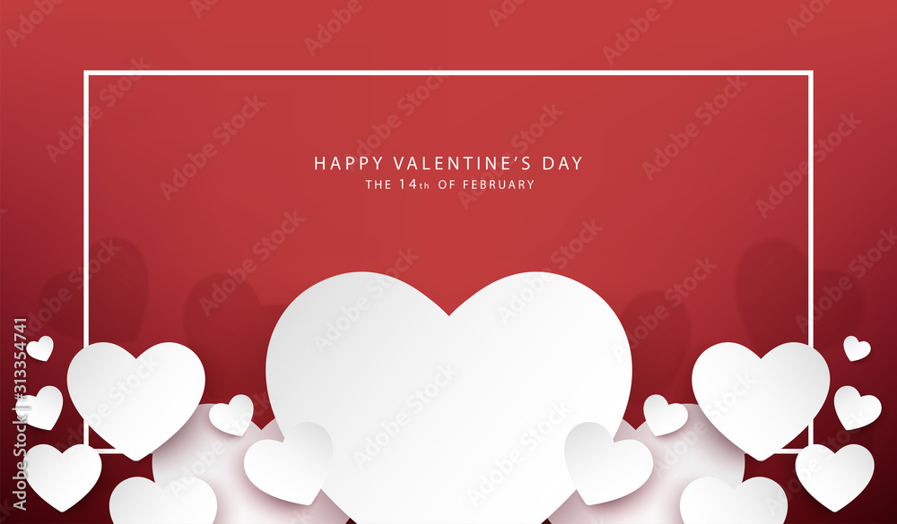 happy valentine's day banner vector desige - obrazy, fototapety, plakaty 