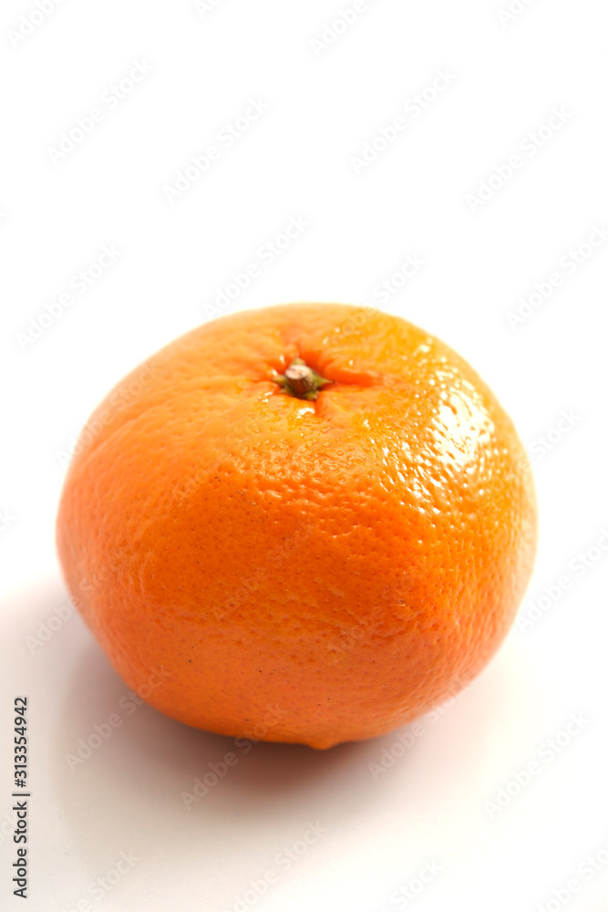 Ripe orange isolated on white background
